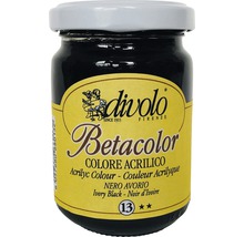 Culoare acrilică Betacolor Divolo 13 Ivory Black 125 ml-thumb-0