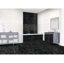 Faianță baie / bucătărie Italiano Black HL rectificată 30x60 cm-thumb-1