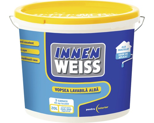 Vopsea lavabilă albă pentru interior Innenweiss 20 l