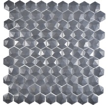 Mozaic arctic 03 hexagon eco negru 3D 30x29 cm-thumb-0