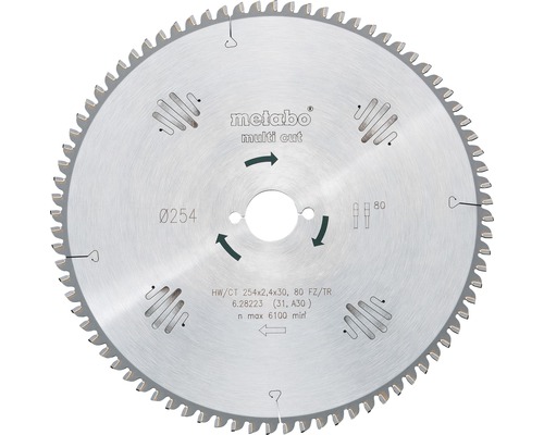 Disc fierăstrău circular Metabo Professional Ø254x2,4x30 mm 80 dinți