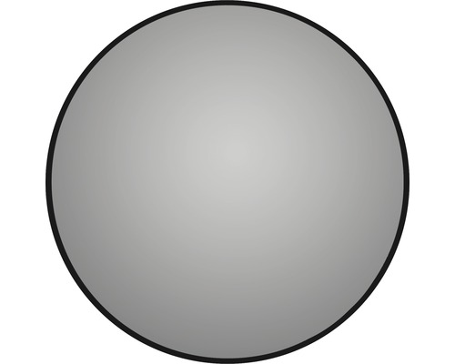 Oglindă baie rotundă DSK Black Circuit cu margini negre mate Ø 60 cm-0