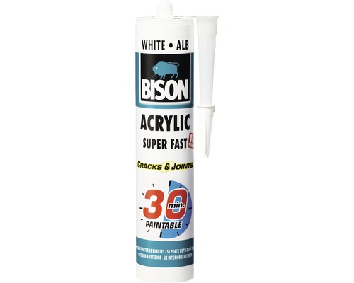 Etanșeizant acrilic Bison Super Fast alb 300 ml-0