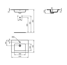 Ideal STANDARD Lavoar pentru mobilier Tempo 61 cm alb-thumb-2
