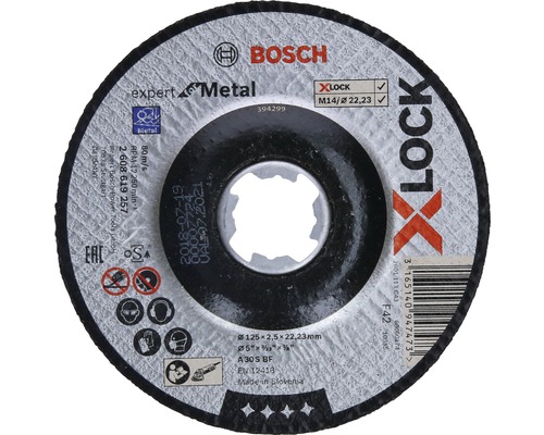 Disc debitare metale Bosch Zubehör Ø125x2,5x22,23 mm, tip oală, pentru mandrină X-LOCK System-0