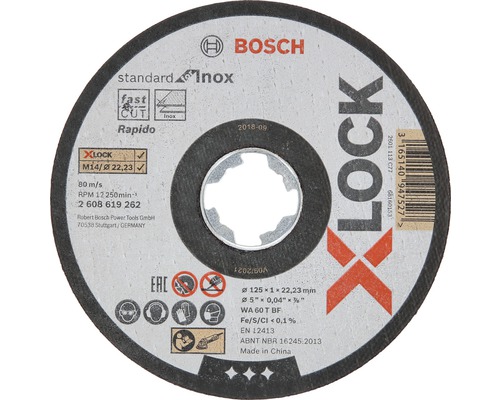 Disc debitare inox Bosch Zubehör Ø125x1x22,23 mm, pentru mandrină X-LOCK System-0
