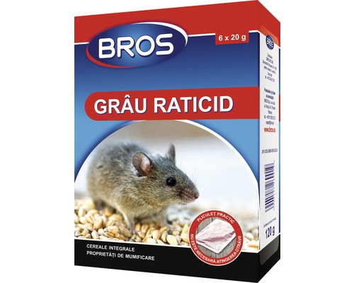 Grau raticid Bros, 120 g, 6 buc x 20 g