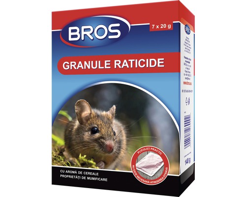 Granule raticide Bros, 140 g, 7 buc x 20 g