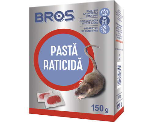 Pastă raticidă Bros, 150 g, 15 buc x 10 g-0