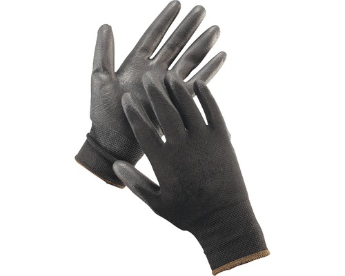 Mănuși de protecție DCT Sensor tricotate din nailon, imersate în poliuretan, negre, mărimea 10, 1 pereche