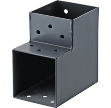 Conector grinzi lemn tip „L” Suki 90x90 mm, unghi 90°, oțel zincat negru-thumb-0