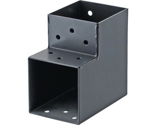 Conector grinzi lemn tip „L” Suki 90x90 mm, unghi 90°, oțel zincat negru-0