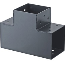 Conector grinzi lemn tip „T” Suki 90x90 mm, unghi 90°, oțel zincat negru-thumb-0