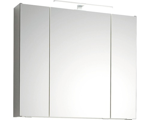 Dulap baie cu oglindă pelipal Capri, 3 uși, PAL, 80x70 cm gri cuarț mat