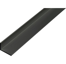 Cornier aluminiu Alberts 20x10x1 mm, lungime 1m, negru, eloxat-thumb-0
