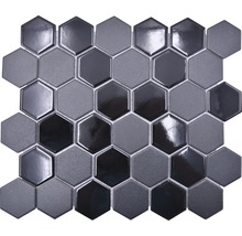 Mozaic HX 09059 hexagon mix negru R10B 32,5x28,1 cm-thumb-0