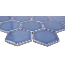 Mozaic HX 530 hexagon albastru verde lucios 32,5x28,1 cm-thumb-1