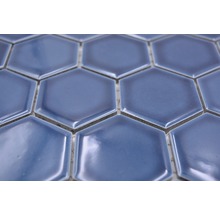 Mozaic HX 530 hexagon albastru verde lucios 32,5x28,1 cm-thumb-2