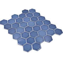 Mozaic HX 530 hexagon albastru verde lucios 32,5x28,1 cm-thumb-4