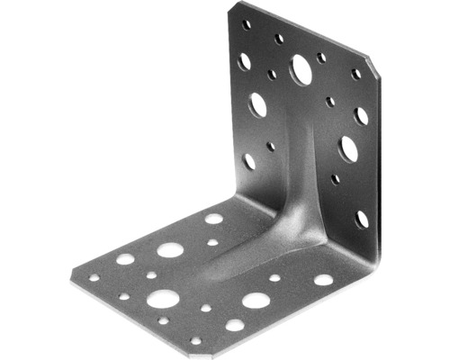 Colțar metalic perforat Alberts 90x90x65x2 mm, oțel inoxidabil, rigidizat