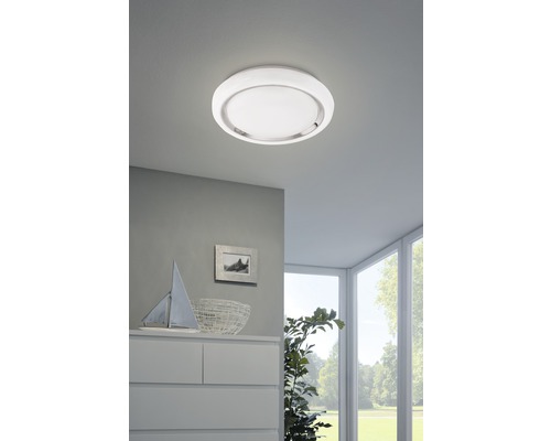 Plafonieră cu LED integrat Eglo Crosslink 17W 2100 lumeni, lumină RGB, Ø340 mm, alb/crom