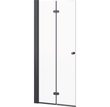 Ușă duș pliabilă basano Modena 90x197,5 cm sticlă transparentă profil negru mat-thumb-2