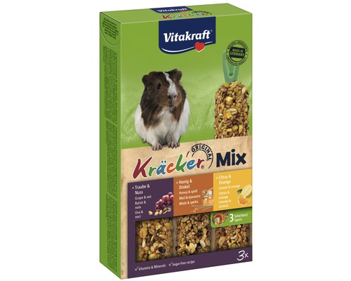 Gustare pentru rozătoare, Vitakraft Kräcker®, 3 buc, miere&popcorn, 164 g