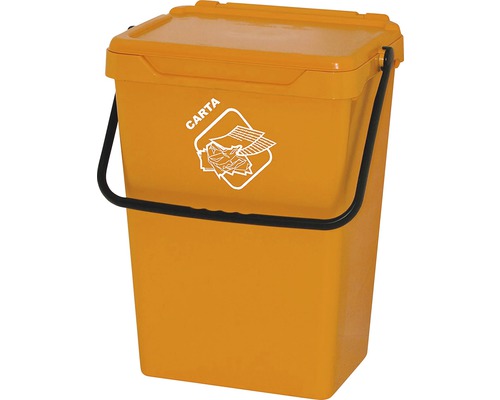 Găleată de gunoi ArtPlast BioSystem 35L, galben, pentru colectarea selectivă a deșeurilor