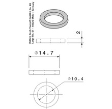 Inel distanțier tip șaibă plată Hettich Ø14,7 x Ø10,4 x 2 mm, oțel zincat, pachet 100 bucăți-thumb-1