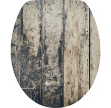 Capac WC form & style Old Wood, închidere lentă, ușor detașabil, 46,2x36,5 cm-thumb-0