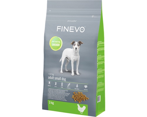 Hrană uscată pentru câini FINEVO Adult S cu pui 3 kg