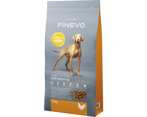 Hrană uscată pentru câini FINEVO Adult M cu pui 15 kg