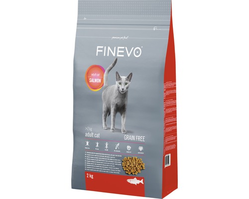 Hrană uscată pentru pisici FINEVO Adult cu somon, 2 kg-0