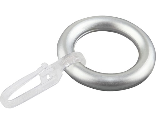 Inel plastic 31 mm cu cârlig pentru falduri, argintiu, set 10 buc.-0