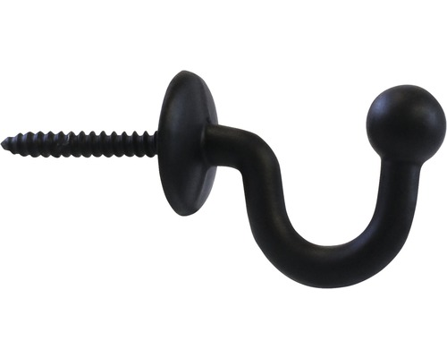 Cârlig pentru perdea, model bilă, 30 mm, negru, set 2 buc.-0