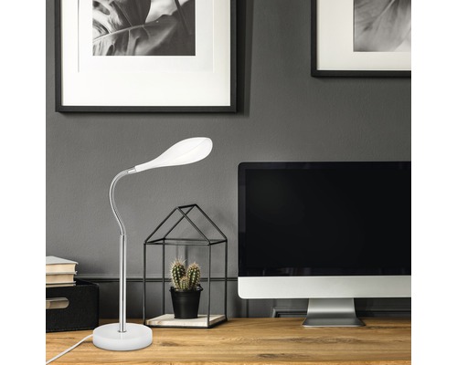 Lampă de birou cu LED integrat Swan 4,5W 500 lumeni, albă