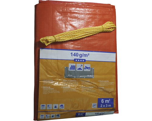 Prelata 140 gr/m² portocaliu-verde 2x3 m