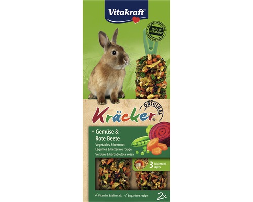 Gustare pentru iepuri pitici, Vitakraft Kräcker® cu legume, 2 buc, 112 g-0