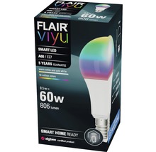 Bec LED RGBW variabil Flair Viyu E27 9,5W 806 lumeni, glob mat A60, compatibil smart-home-thumb-4
