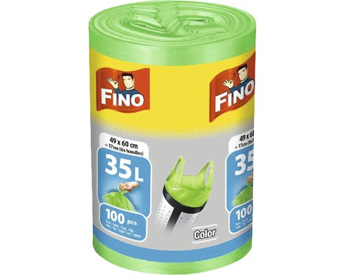 Saci menajeri Fino Color 35L 49x60 cm, cu mânere, rolă 100 bucăți