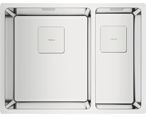 Chiuvetă bucătărie cu 2 cuve Teka FlexLinea RS15 2B 580 58x44 cm, fără picurător, instalare Undermount, Top & Flush, inox