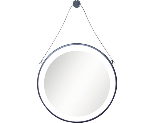 Oglindă rotundă cu iluminare indirectă Sanotechnik Soho ZI312 Ø 60 cm negru