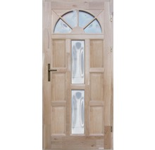 Ușă de intrare din lemn pentru exterior 1/2 stejar lăcuit 100x210 cm dreapta-thumb-0
