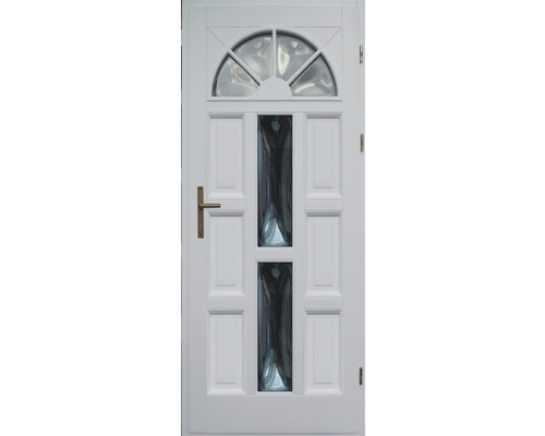 Ușă de intrare din lemn pentru exterior 1/2 molid alb 90x210 cm dreapta