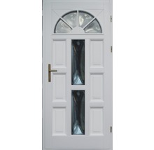 Ușă de intrare din lemn pentru exterior 1/2 molid alb 100x210 cm dreapta-thumb-0