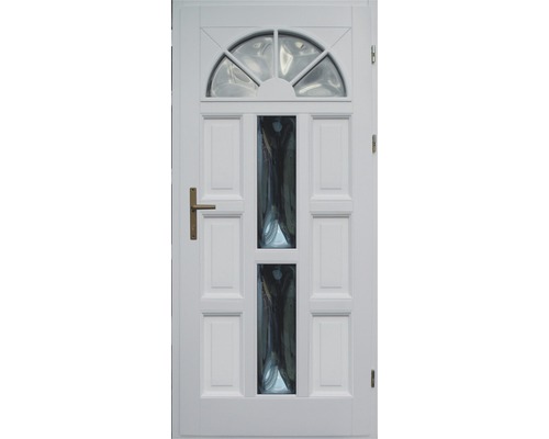 Ușă de intrare din lemn pentru exterior 1/2 molid alb 100x210 cm dreapta-0