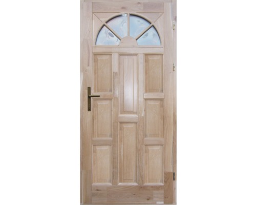 Ușă de intrare din lemn pentru exterior 1/1 stejar lăcuit 100x210 cm dreapta-0