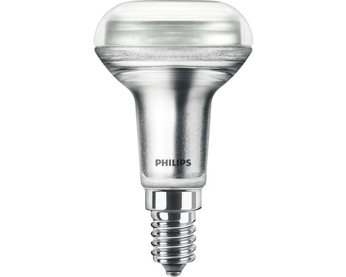 Bec LED Philips E14 1,4W 105 lumeni, reflector R50 clar, lumină caldă-0