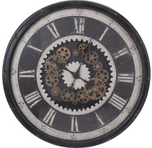 Ceas de perete, model roți dințate, negru Ø 75,5 cm-thumb-0