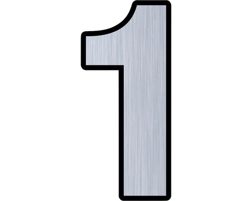 Număr casă „1” pentru poartă/ușă, material plastic ABS argintiu-0